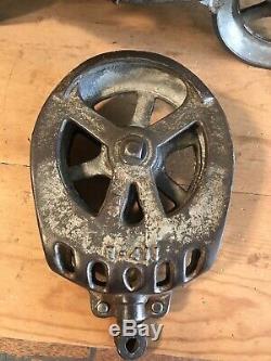 hay unloader myers trolley pulley paint antique nice