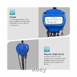 1 Ton 2200Lbs Capacity Manual Hand Engine Lever Block Chain Hoist Pulley Tack