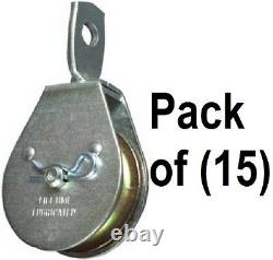 (15) National N195-784 1-1/2 Single Metal Pulley w Swivel Eye 420 lb Work Load