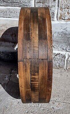 18 Antique Primitive Steampunk Industrial Solid Wood Flat Pulley Wheel