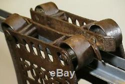 1800s Antique PORTER WOOD BEAM HAY TROLLEY vtg barn farm tool hay carrier EARLY