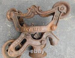 1887 Antique Rustic The Ney Mfg. Co. Canton Ohio Hay Trolley #45 with Pulley