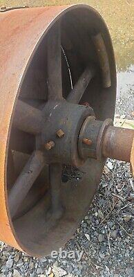1890's Medart Patent Pulley Co. Line Shafting Iron Steel Straightening Pulley