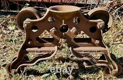 1909 Cast Iron Trolley Barn Carrier Farm Janesville Wisconsin Hay Tool ORIGINAL