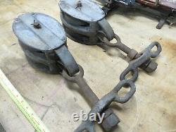 2 Antique Double Stack Block Bagnall & Loud Boston Pulley