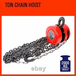 2 Ton Block and Tackle 2.5M Chain Block Hoist Crane Chain Lifting Pulley Tool