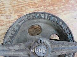 2 Vintage 1-Ton Yale & Towne Differential Metal Chain block Hoist Pulleys NICE