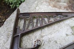 2 Vintage 1900s James Way Cast Iron Harnes Wall Hooks Barn Hardware Stable