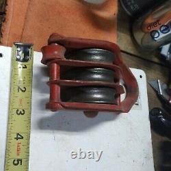 2 Vintage Triple Block Pulley-2.5-nos-great Color-awesome Decor-free Shipping