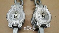 (2) W. B. CO #4 Snatch Block Tackle Pulley Shackle USA Lifting Crosby 7/8 Hook