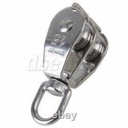 20pcs 304 Stainless Steel M15 Double Pulley Block for Rope Chain Traction