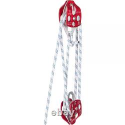 250 Ft. L Twin Sheave Block and Tackle 6600 Lbs. Capacity Climbing Pulley System