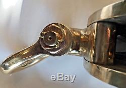 26 Polished Brass Navy Mine Sweeper Block for 9/16 cable 12 dia sheave