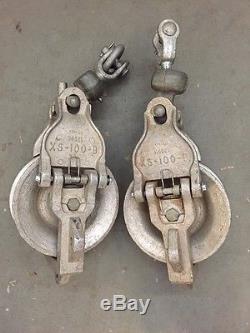 2x Sherman Reilly XS100B Aluminum Pulley Cable Wire Side Snatch Stringing #2