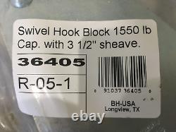 3-1/2? Swivel Hook Pulley Blocks 3 Sheaves 5/16 Rope Cable 36405 New