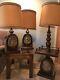3 Nautical lamps, withwooden block and tackle and bronze USS Constitution plate
