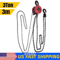 3 Ton Block Tackle Chain Hoist Load Crane Chain Lifting Pulley Sling Tool
