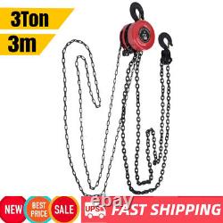 3 Ton Chain Hoist Block and Tackle Load Crane 3M Lifting Pulley Sling Tool