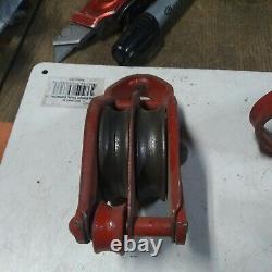 3-vintage Anvil Block Pulleys-nos-great Color-awesome Decor-free Shipping