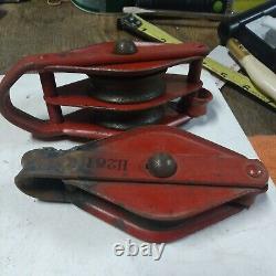 3-vintage Anvil Block Pulleys-nos-great Color-awesome Decor-free Shipping