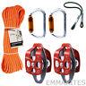 32kN Twin Sheave Block and Tackle Pulley System with 7/16 Rope and Kits Rigging