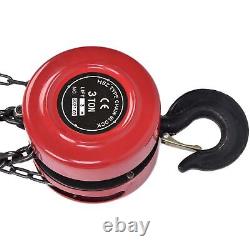 3Ton Block and Tackle 3M Chain Block Hoist Crane Lifting Pulley Tool Winch Chain