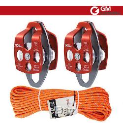 51 Block and Tackle Pulley 30/50/100 feet 7/16 Double Braid Rope Hauling System