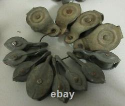 60 + All Working Single 1 3/4 2 1/4 Inch Vintage Rope Or Nautical Pulleys
