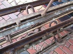 8 Antique Vintage hay trolley track 147 long with hangers Blocks Display Myers