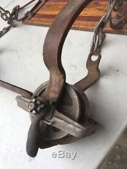 A. B. Chance Co. Cat. No 27 Zip Line Hay Trolley with Seat VINTAGE ANTIQUE