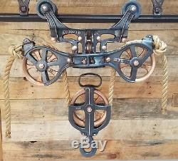ANTIQUE BOOMER HAY CARRIER UNLOADER TROLLEY COMPLETE RESTORATION FROM 1900's