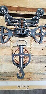 ANTIQUE BOOMER HAY CARRIER UNLOADER TROLLEY COMPLETE RESTORATION FROM 1900's