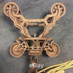 Antique Cast Iron F E Myers Unloader Ashland Oh Hay Trolley Pulley Working Farm