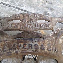 Antique Cast Iron Myers Ashland O Unloader Hay Trolley Carrier & Drop Pulley