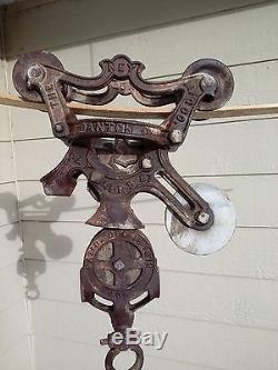 ANTIQUE CAST IRON NEY MFG CO HAY TROLLEY UNLOADER CARRIER PAT. 1879 OLD FARM TOOL