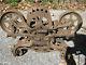 ANTIQUE COUNTRY BARN TOOL PRIMITIVE CAST IRON HAY WHEEL TROLLEY CART ART STATUE