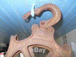 ANTIQUE Cast Iron LOUDEN SENIOR HAY TROLLEY Pulley HangerUSACLEAN INTACT FL