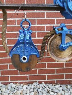 ANTIQUE F. E. MYERS O. K. UNLOADER ORIGINAL HAY TROLLEY WithPULLEY ORNATE DECOR