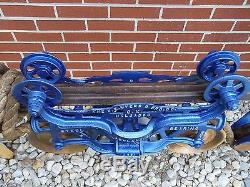 ANTIQUE F. E. MYERS O. K. UNLOADER ORIGINAL HAY TROLLEY WithPULLEY ORNATE DECOR