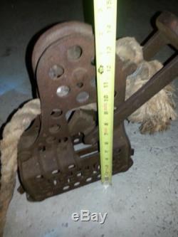 ANTIQUE HAY TROLLEY UNLOADER CARRIER PORTER Cut-Out Name Rare Unusual