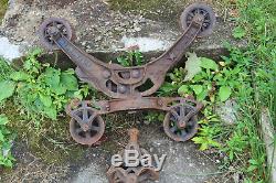 ANTIQUE HUNT, HELM & FERRIS HAY CARRIER WithDROP PULLEY 1886