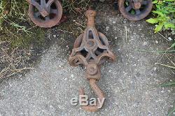 ANTIQUE HUNT, HELM & FERRIS HAY CARRIER WithDROP PULLEY 1886