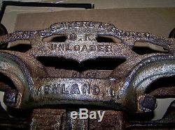 Antique Myers Bro Ok Unloader Cast Iron Hay Trolley & Fork Steampunk Farm Tool