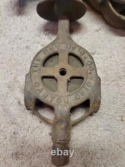 ANTIQUE NEY CANTON, OH BARN HAY TROLLEY 45 46 With 403 DROP PULLEY