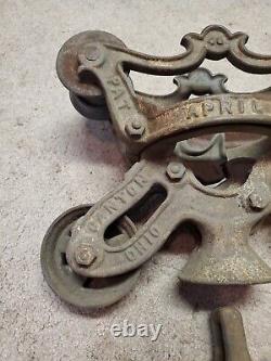 ANTIQUE NEY CANTON, OH BARN HAY TROLLEY 45 46 With 403 DROP PULLEY