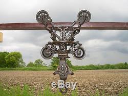 Antique Ornate Pat. 1884 Hay Trolley Carrier & Drop Pulley Steampunk Lamp Hanger