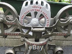 ANTIQUE VERY LARGE DESIRABLE IRON MYERS HAY TROLLEY WithPULLEY HOOK ASHLAND OH CLE