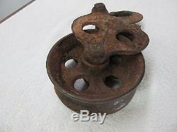 ANTIQUE VINTAGE LOUDEN'S CAST IRON FORK PULLEY #25 HAY BARN TROLLEY
