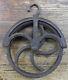 ANTQ Large Water Barn Well Pulley Wheel No. 12 Cast Iron Metal Steampunk Farm