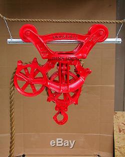 Atq Louden Senior Adjustable Hay Carrier Maleable Cast Iron Barn Trolley+drop